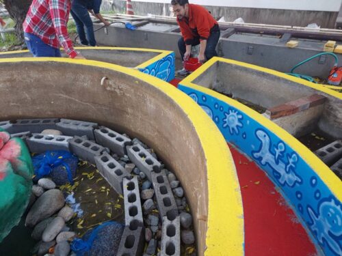 中庭ペインティング